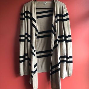 Tan and black striped cardigan 🙂